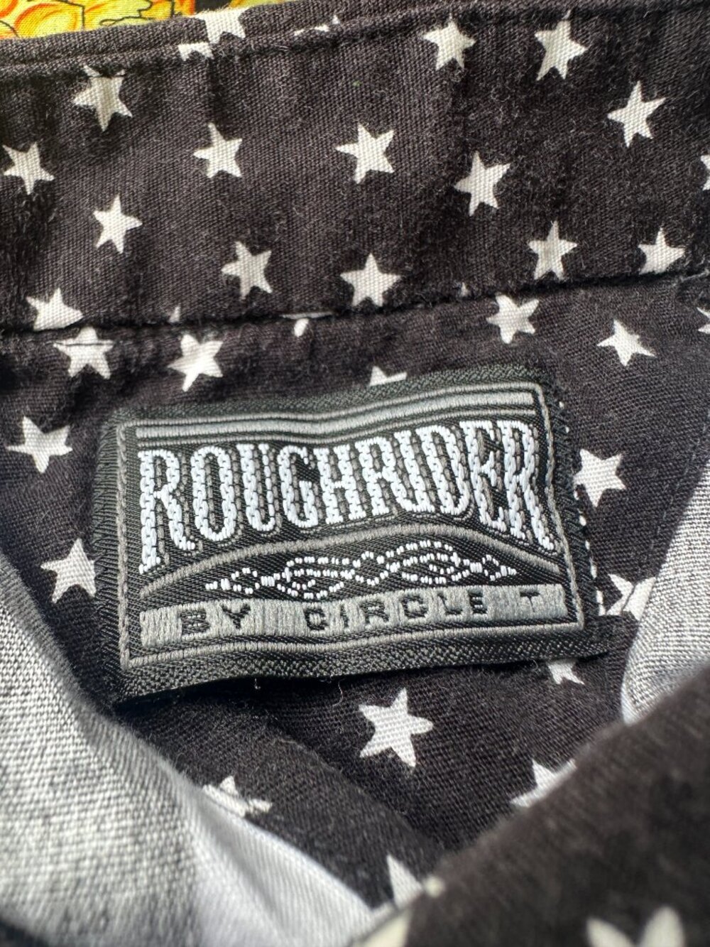 Roughrider by Circle T USA Flag Men's Black White LS Button Front Shirt 2XL Cott - Picture 3 of 3